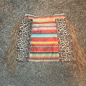 Western fringe skirt